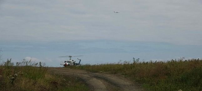 Trabzon’da helikopter dolgu alanına indi