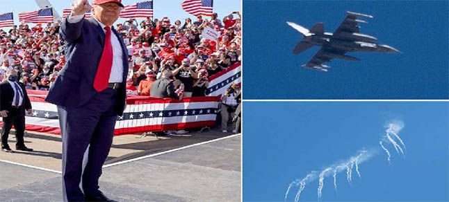 Donald Trump’ın mitinginde F-16 sesleri