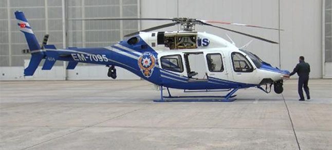 Koronavirüsle mücadeleye polis helikopteri desteği