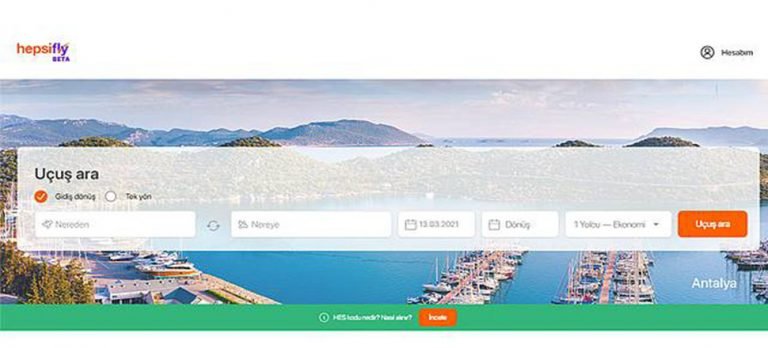 Hepsiburada’nın uçak bileti satış sitesi açıldı