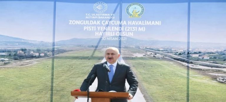 Yenilenen Zonguldak Havaalanı pisti açıldı