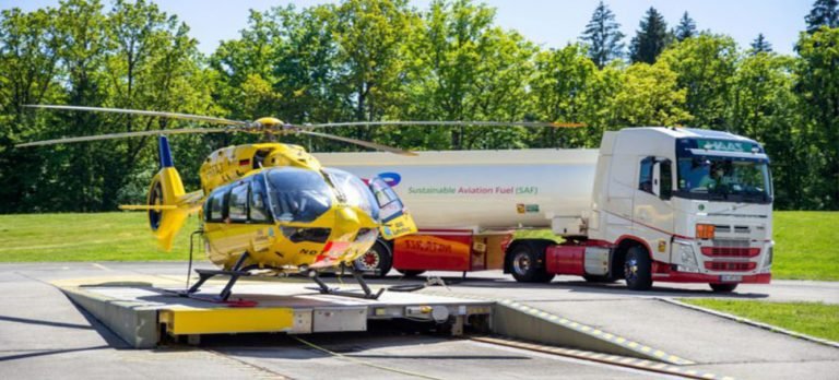 Sürdürülebilir havacılık yakıtı ile uçan ilk kurtarma helikopteri