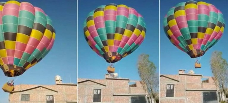 Meksika’da sıcak hava balonu eve çarptı