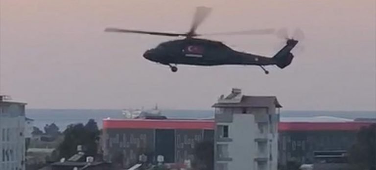 Jandarma helikopterinin prova uçuşu heyecan yarattı