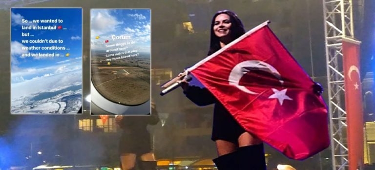 Dünyaca ünlü şarkıcı Inna’nın uçağı, Çorlu’ya inmek zorunda kaldı