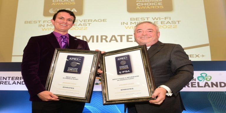 Emirates Ortadoğu’daki En İyi Wi-Fi, En İyi Yiyecek ve İçecek ödüllerine layık görüldü