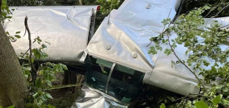 Uçak ağacın üzerine düştü: İçindekiler yaralanmadan kazayı atlattı