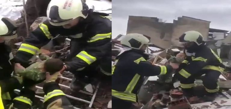 Havalimanı personeli Enkazda ağlayan minik bebeğe canlı olarak ulaştı