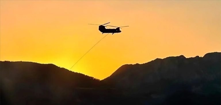 4-17 Temmuz 2023 tarihleri arasında TSK’ya ait 18 helikopter ve 2 uçak orman söndürme çalışmalarına katkı sağladı