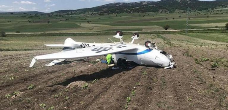 Bilecik’te Eğitim Uçağı Ters Döndü: Kadın Pilot Yaralı Kurtuldu
