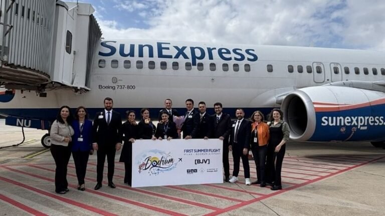 Milas-Bodrum Havalimanı sezonun ilk dış hat uçuşunu karşıladı