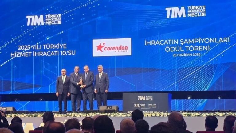 Corendon Airlines, Tim’in İhracat Şampiyonları Arasında Çifte Başarıya Ulaştı